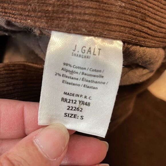 John Galt Womens Mid Rise Stretch‎ Corduroy Flared Bootcut Pants Brown Small - Picture 6 of 9